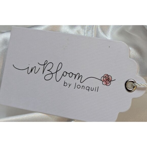 In Bloom by Jonquil sz S Hope Faux Feather Trim Satin Chemise Intimate Feminine - Picture 7 of 15